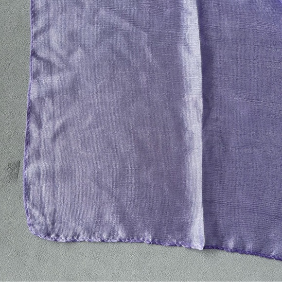 100% Silk Scarf ~ Light Purple  ~ Beautiful Shimmer! ~ Brand New! - Picture 4 of 7